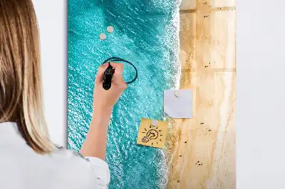 Tableau magnétique effaçable à sec motif plage marine