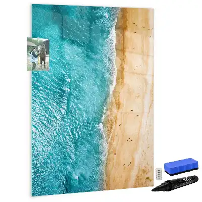 Tableau magnétique effaçable à sec motif plage marine
