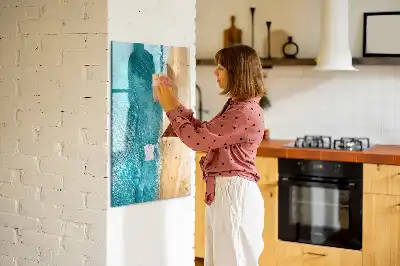 Tableau magnétique effaçable à sec motif plage marine