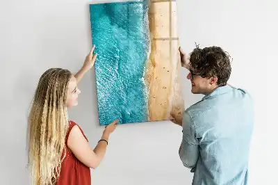 Tableau magnétique effaçable à sec motif plage marine