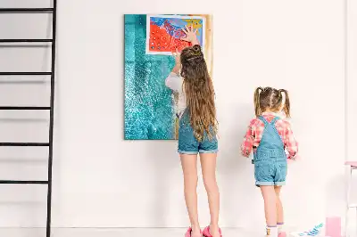 Tableau magnétique effaçable à sec motif plage marine