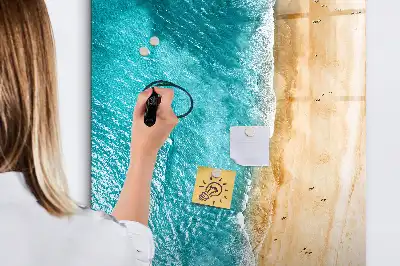 Tableau magnétique effaçable à sec motif plage marine