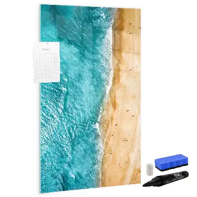 Tableau magnétique effaçable à sec motif plage marine