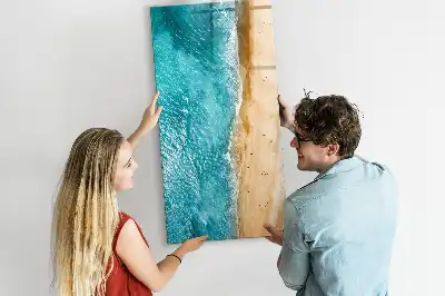 Tableau magnétique effaçable à sec motif plage marine