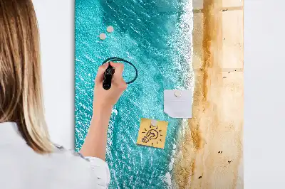 Tableau magnétique effaçable à sec motif plage marine
