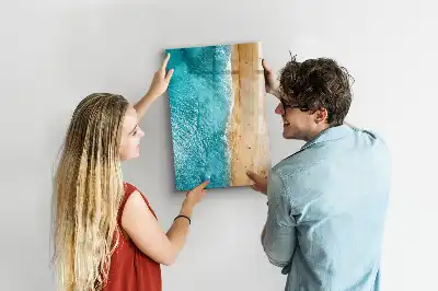 Tableau magnétique effaçable à sec motif plage marine