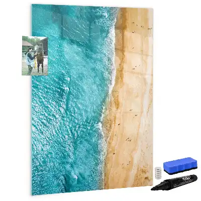 Tableau magnétique effaçable à sec motif plage marine