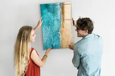 Tableau magnétique effaçable à sec motif plage marine