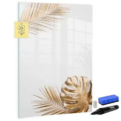 Tableau effaçable à sec magnétique avec finition feuilles dorées