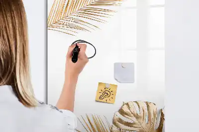Tableau effaçable à sec magnétique avec finition feuilles dorées