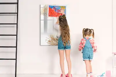 Tableau effaçable à sec magnétique avec finition feuilles dorées