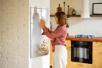Tableau effaçable à sec magnétique avec finition feuilles dorées