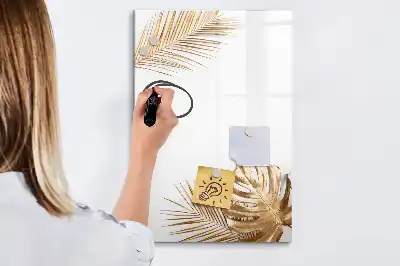 Tableau effaçable à sec magnétique avec finition feuilles dorées