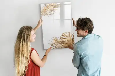 Tableau effaçable à sec magnétique avec finition feuilles dorées