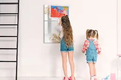 Tableau effaçable à sec magnétique avec finition feuilles dorées