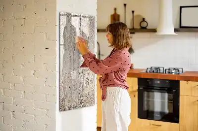 Tableau magnétique effaçable à sec en planches de bois
