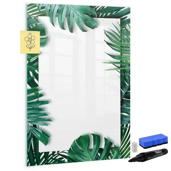 Tableau magnétique effaçable à sec motif cadre de monstera