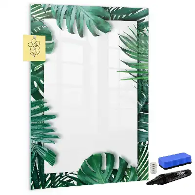 Tableau magnétique effaçable à sec motif cadre de monstera