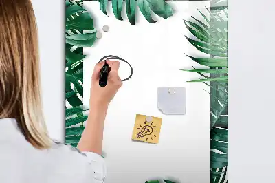 Tableau magnétique effaçable à sec motif cadre de monstera