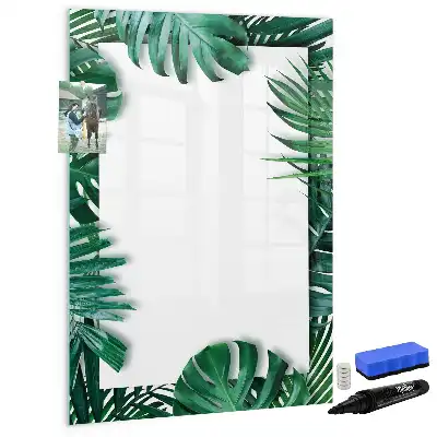 Tableau magnétique effaçable à sec motif cadre de monstera