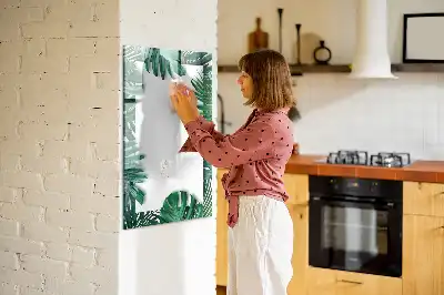 Tableau magnétique effaçable à sec motif cadre de monstera