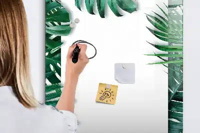 Tableau magnétique effaçable à sec motif cadre de monstera