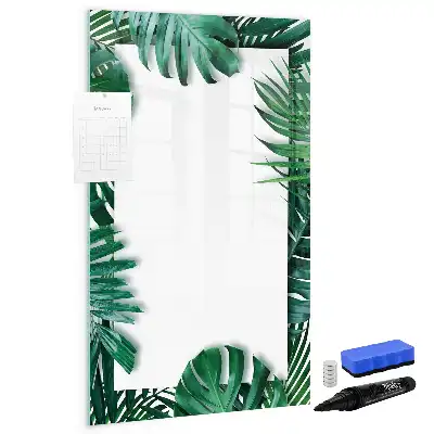 Tableau magnétique effaçable à sec motif cadre de monstera