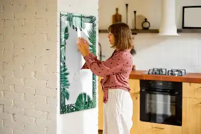 Tableau magnétique effaçable à sec motif cadre de monstera