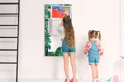 Tableau magnétique effaçable à sec motif cadre de monstera