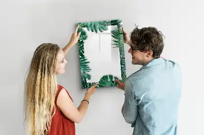 Tableau magnétique effaçable à sec motif cadre de monstera