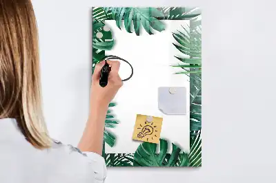 Tableau magnétique effaçable à sec motif cadre de monstera