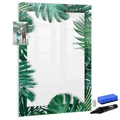 Tableau magnétique effaçable à sec motif cadre de monstera