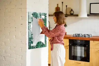 Tableau magnétique effaçable à sec motif cadre de monstera