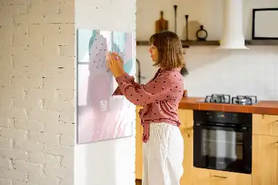 Tableau magnétique effaçable à sec motif abstrait