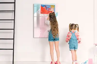 Tableau magnétique effaçable à sec motif abstrait