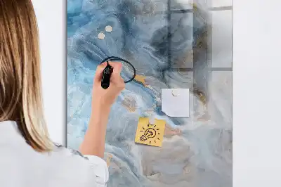 Tableau magnétique effaçable à sec motif marbre