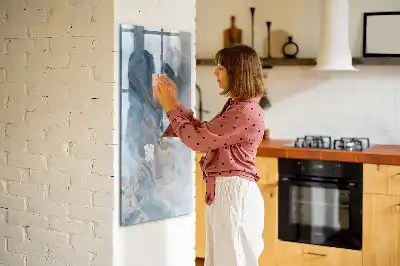 Tableau magnétique effaçable à sec motif marbre