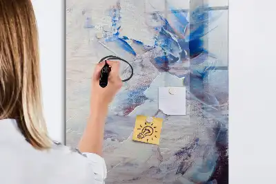 Tableau effaçable à sec magnétique motif abstraction picturale