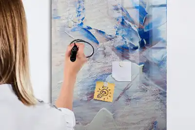 Tableau effaçable à sec magnétique motif abstraction picturale