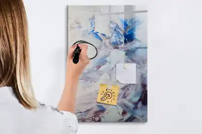 Tableau effaçable à sec magnétique motif abstraction picturale