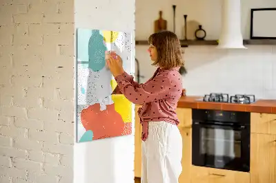 Tableau magnétique effaçable à sec modèle gribouillages colorés