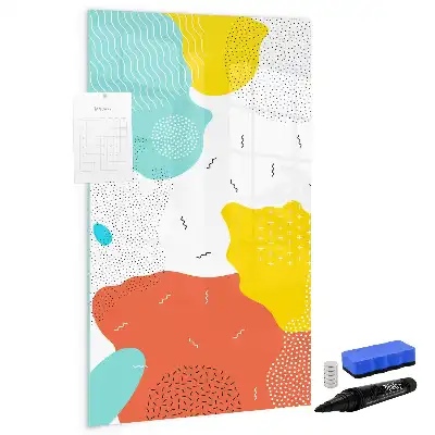 Tableau magnétique effaçable à sec modèle gribouillages colorés
