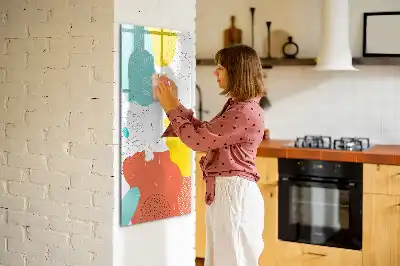 Tableau magnétique effaçable à sec modèle gribouillages colorés
