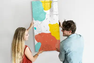 Tableau magnétique effaçable à sec modèle gribouillages colorés
