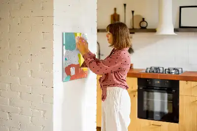 Tableau magnétique effaçable à sec modèle gribouillages colorés