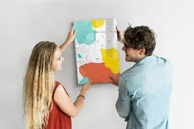 Tableau magnétique effaçable à sec modèle gribouillages colorés