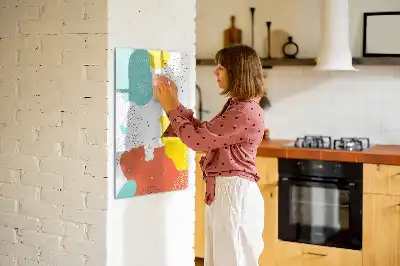 Tableau magnétique effaçable à sec modèle gribouillages colorés