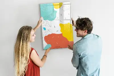Tableau magnétique effaçable à sec modèle gribouillages colorés