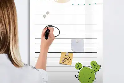 Tableau effaçable à sec magnétique liste de tâches