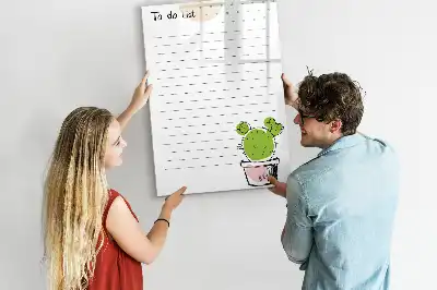 Tableau effaçable à sec magnétique liste de tâches